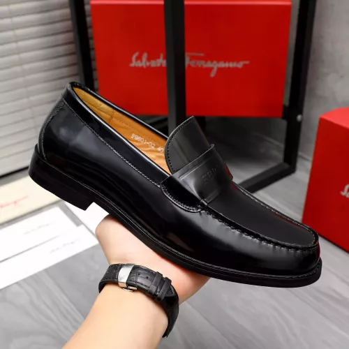 Replica Salvatore Ferragamo Leather Shoes For Men #1318452 $88.00 USD for Wholesale