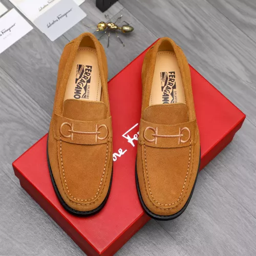 Replica Salvatore Ferragamo Leather Shoes For Men #1318453 $88.00 USD for Wholesale