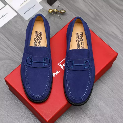Replica Salvatore Ferragamo Leather Shoes For Men #1318455 $88.00 USD for Wholesale