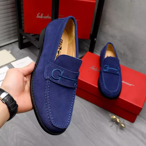 Replica Salvatore Ferragamo Leather Shoes For Men #1318455 $88.00 USD for Wholesale