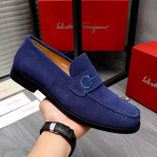 Replica Salvatore Ferragamo Leather Shoes For Men #1318455 $88.00 USD for Wholesale
