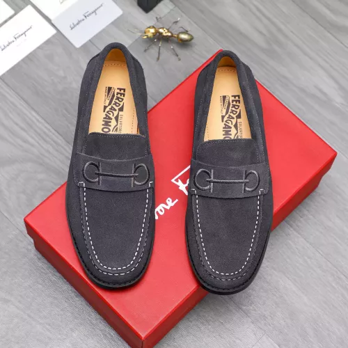 Replica Salvatore Ferragamo Leather Shoes For Men #1318456 $88.00 USD for Wholesale