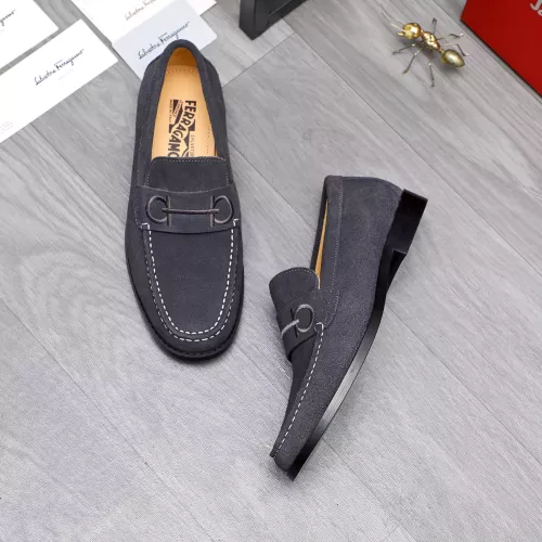 Replica Salvatore Ferragamo Leather Shoes For Men #1318456 $88.00 USD for Wholesale