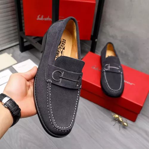 Replica Salvatore Ferragamo Leather Shoes For Men #1318456 $88.00 USD for Wholesale