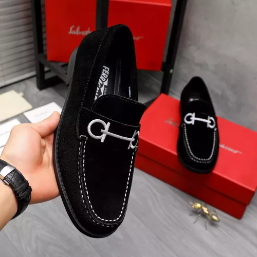 Replica Salvatore Ferragamo Leather Shoes For Men #1318457 $88.00 USD for Wholesale