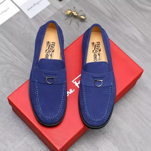 Replica Salvatore Ferragamo Leather Shoes For Men #1318459 $88.00 USD for Wholesale