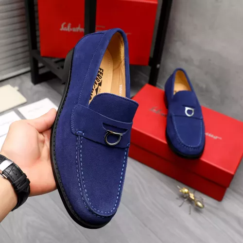 Replica Salvatore Ferragamo Leather Shoes For Men #1318459 $88.00 USD for Wholesale