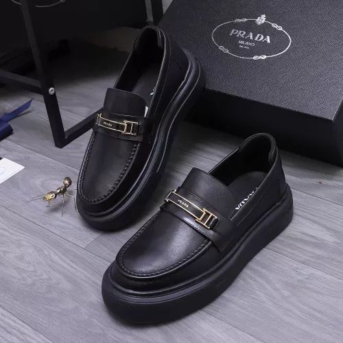 Wholesale Prada Leather Shoes For Men #1318461 $96.00 USD, Wholesale Quality Replica Prada Leather Shoes