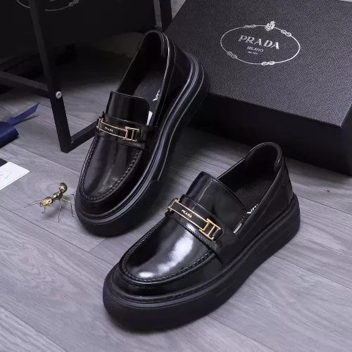 Wholesale Prada Leather Shoes For Men #1318462 $96.00 USD, Wholesale Quality Replica Prada Leather Shoes