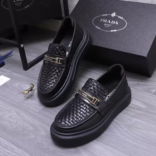 Wholesale Prada Leather Shoes For Men #1318463 $96.00 USD, Wholesale Quality Replica Prada Leather Shoes
