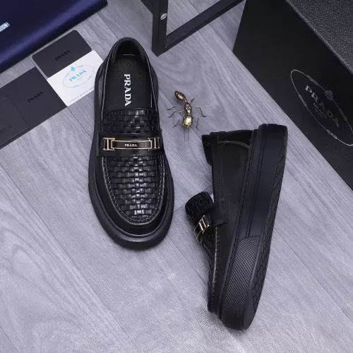 Replica Prada Leather Shoes For Men #1318463 $96.00 USD for Wholesale
