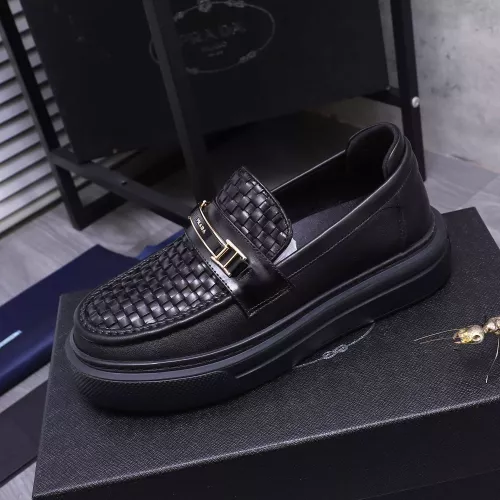 Replica Prada Leather Shoes For Men #1318463 $96.00 USD for Wholesale