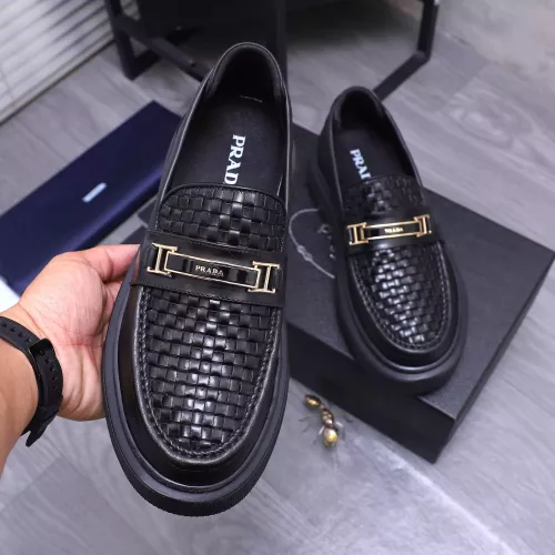 Replica Prada Leather Shoes For Men #1318463 $96.00 USD for Wholesale
