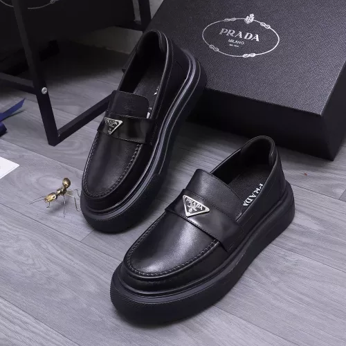 Wholesale Prada Leather Shoes For Men #1318465 $96.00 USD, Wholesale Quality Replica Prada Leather Shoes