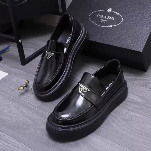 Wholesale Prada Leather Shoes For Men #1318466 $96.00 USD, Wholesale Quality Replica Prada Leather Shoes