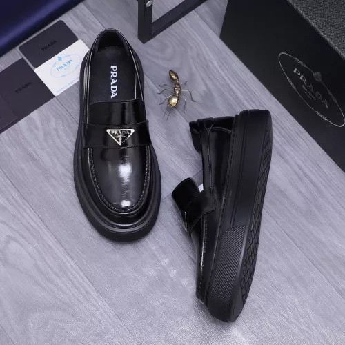 Replica Prada Leather Shoes For Men #1318466 $96.00 USD for Wholesale