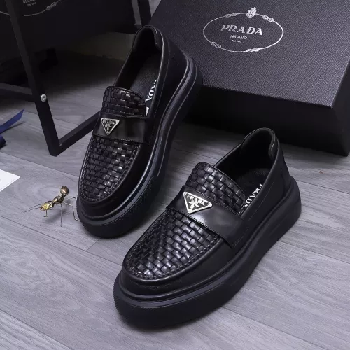 Wholesale Prada Leather Shoes For Men #1318467 $96.00 USD, Wholesale Quality Replica Prada Leather Shoes