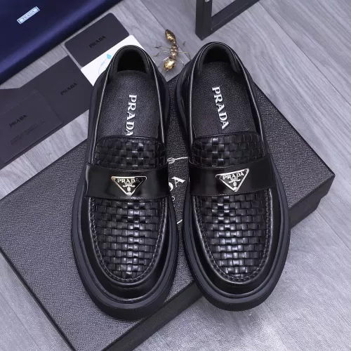 Replica Prada Leather Shoes For Men #1318467 $96.00 USD for Wholesale
