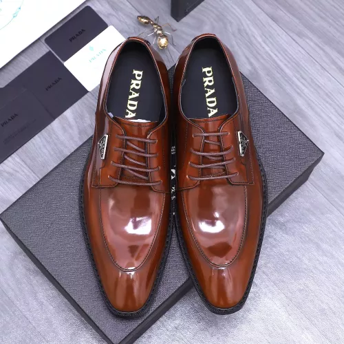 Replica Prada Leather Shoes For Men #1318469 $100.00 USD for Wholesale
