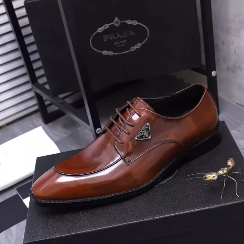 Replica Prada Leather Shoes For Men #1318469 $100.00 USD for Wholesale