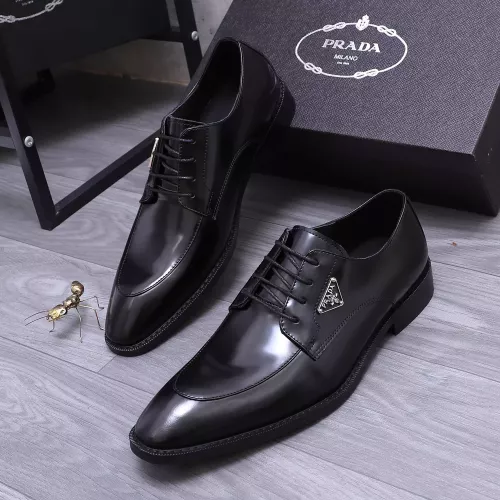 Wholesale Prada Leather Shoes For Men #1318470 $100.00 USD, Wholesale Quality Replica Prada Leather Shoes