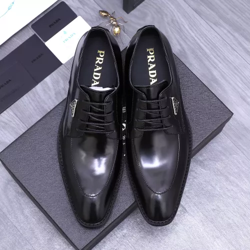 Replica Prada Leather Shoes For Men #1318470 $100.00 USD for Wholesale