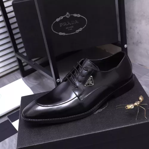 Replica Prada Leather Shoes For Men #1318470 $100.00 USD for Wholesale