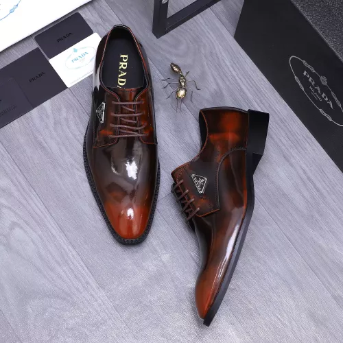 Replica Prada Leather Shoes For Men #1318471 $100.00 USD for Wholesale