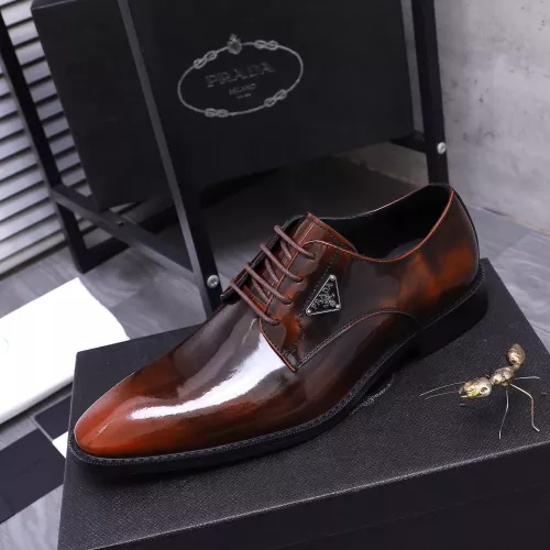 Replica Prada Leather Shoes For Men #1318471 $100.00 USD for Wholesale