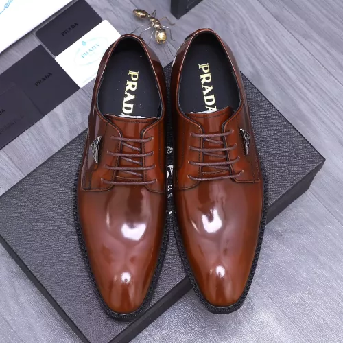 Replica Prada Leather Shoes For Men #1318472 $100.00 USD for Wholesale