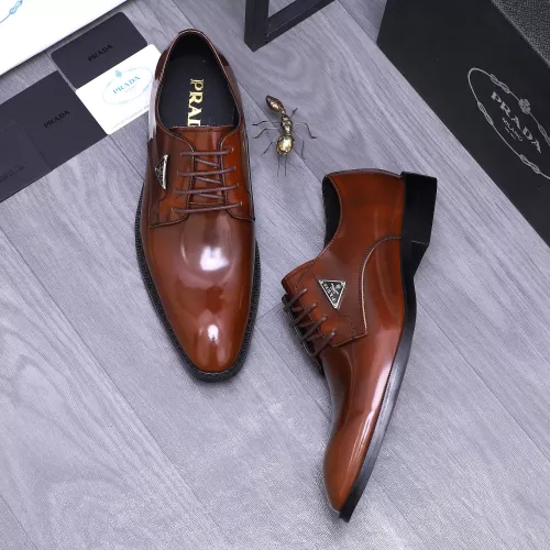 Replica Prada Leather Shoes For Men #1318472 $100.00 USD for Wholesale
