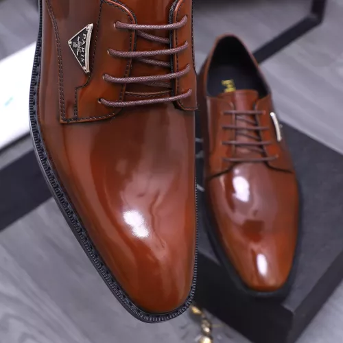 Replica Prada Leather Shoes For Men #1318472 $100.00 USD for Wholesale
