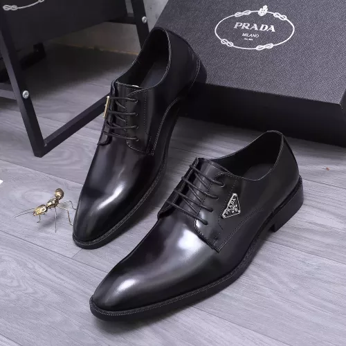 Wholesale Prada Leather Shoes For Men #1318473 $100.00 USD, Wholesale Quality Replica Prada Leather Shoes