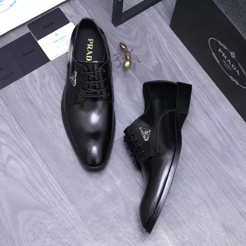 Replica Prada Leather Shoes For Men #1318473 $100.00 USD for Wholesale
