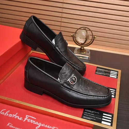 Replica Salvatore Ferragamo Leather Shoes For Men #1319124 $98.00 USD for Wholesale