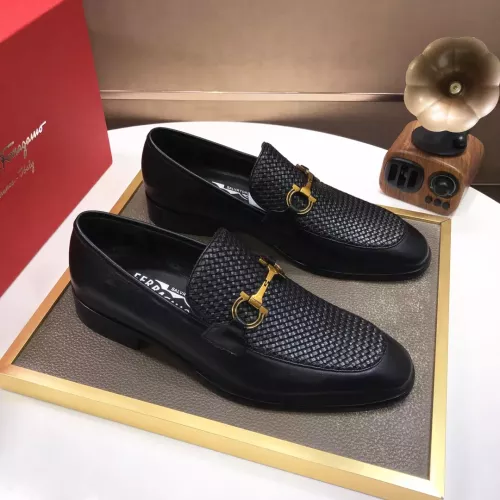Replica Salvatore Ferragamo Leather Shoes For Men #1319148 $102.00 USD for Wholesale