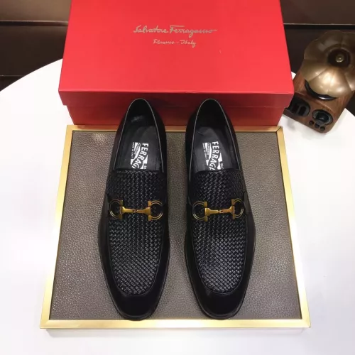 Replica Salvatore Ferragamo Leather Shoes For Men #1319148 $102.00 USD for Wholesale