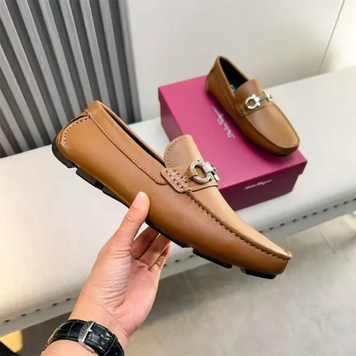 Replica Salvatore Ferragamo Leather Shoes For Men #1319303 $100.00 USD for Wholesale