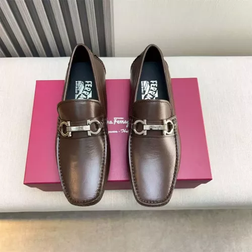 Replica Salvatore Ferragamo Leather Shoes For Men #1319305 $100.00 USD for Wholesale