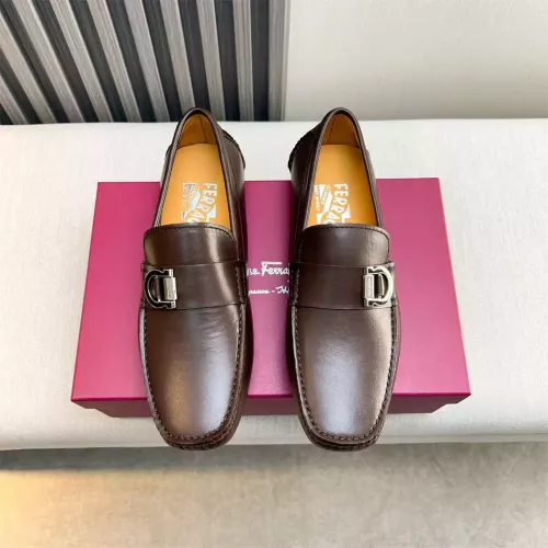 Replica Salvatore Ferragamo Leather Shoes For Men #1319309 $100.00 USD for Wholesale