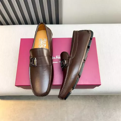 Replica Salvatore Ferragamo Leather Shoes For Men #1319309 $100.00 USD for Wholesale