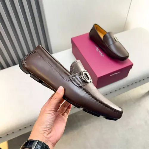 Replica Salvatore Ferragamo Leather Shoes For Men #1319309 $100.00 USD for Wholesale