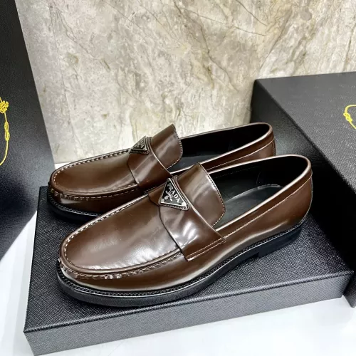 Wholesale Prada Leather Shoes For Men #1319323 $155.00 USD, Wholesale Quality Replica Prada Leather Shoes