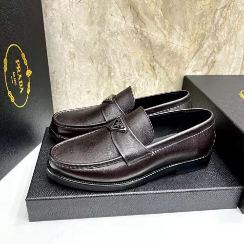 Wholesale Prada Leather Shoes For Men #1319327 $155.00 USD, Wholesale Quality Replica Prada Leather Shoes