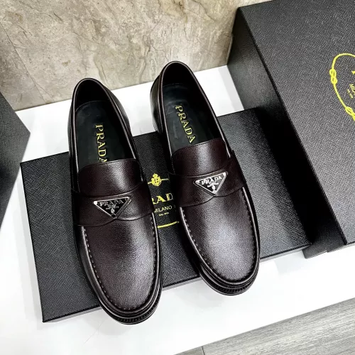 Replica Prada Leather Shoes For Men #1319327 $155.00 USD for Wholesale