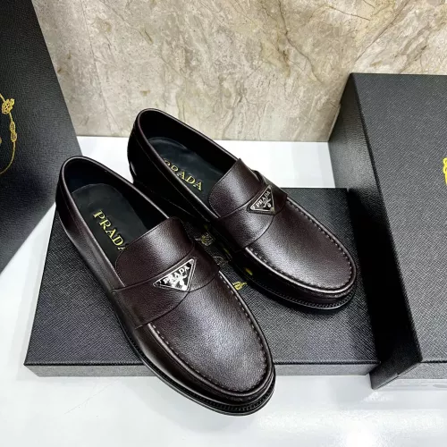 Replica Prada Leather Shoes For Men #1319327 $155.00 USD for Wholesale