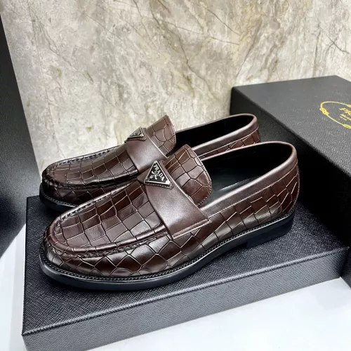Wholesale Prada Leather Shoes For Men #1319329 $155.00 USD, Wholesale Quality Replica Prada Leather Shoes