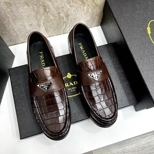 Replica Prada Leather Shoes For Men #1319329 $155.00 USD for Wholesale