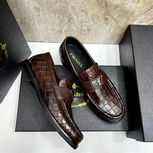 Replica Prada Leather Shoes For Men #1319329 $155.00 USD for Wholesale