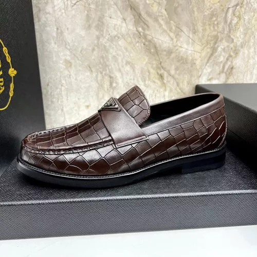 Replica Prada Leather Shoes For Men #1319329 $155.00 USD for Wholesale